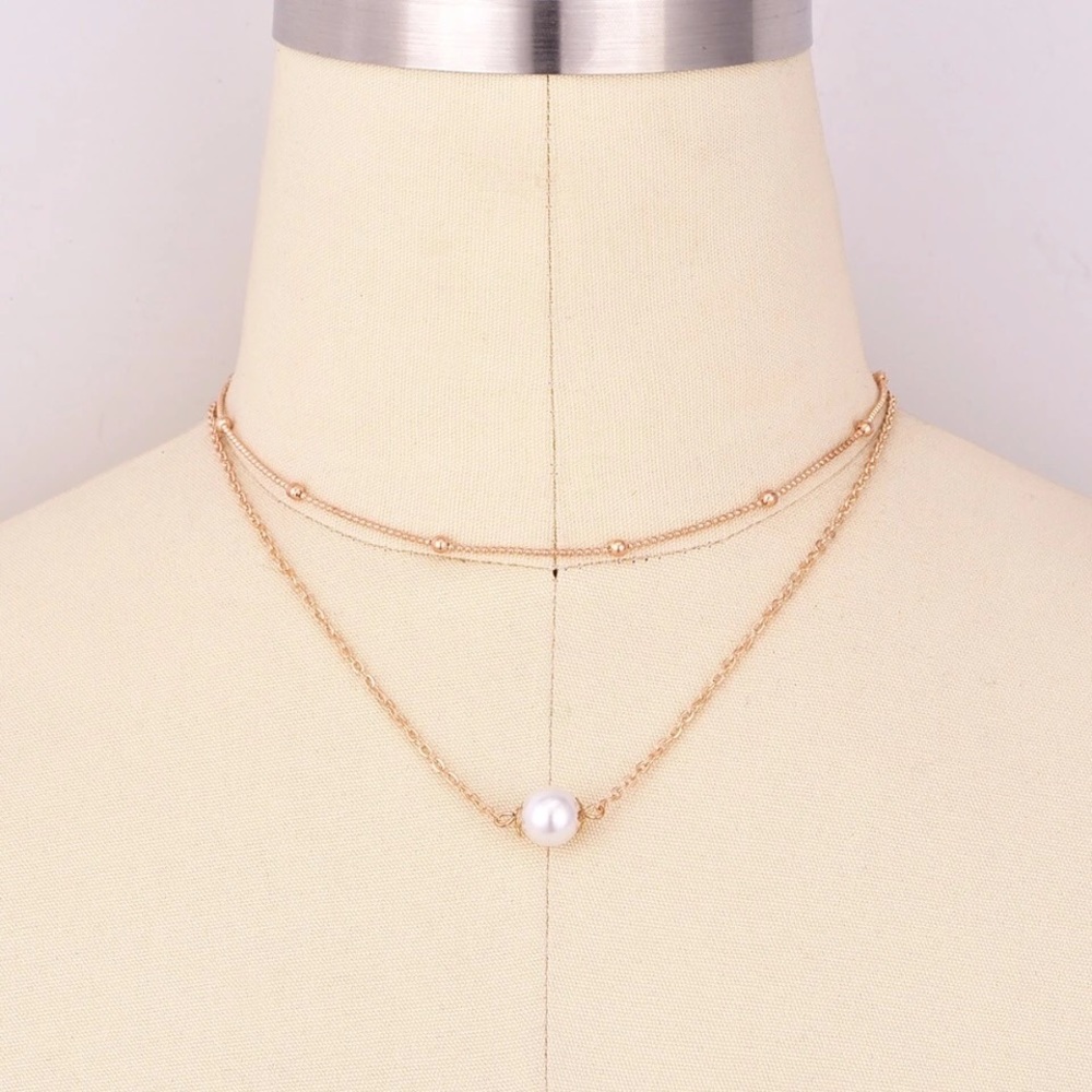 🛍NEW⚡️ “GOLD PEARL” Layered Choker - Picture 2 of 5